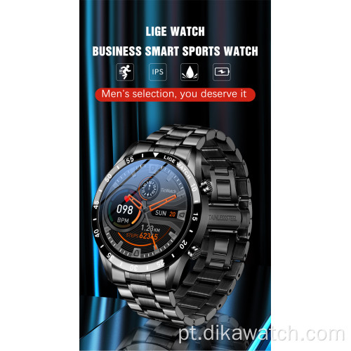 Relógios inteligentes masculinos novos LIGE 2021 ligar relógio IP67 impermeável esportes fitness relógio para Android IOS Smartwatch 2021 + caixa